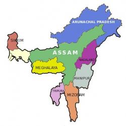 Carte états nord est de l'inde